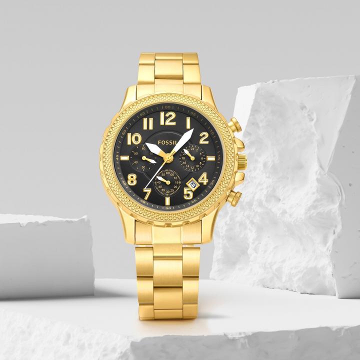 WG Fossiil Black - Golden Chronograph Stainless Steel Men’s Watch