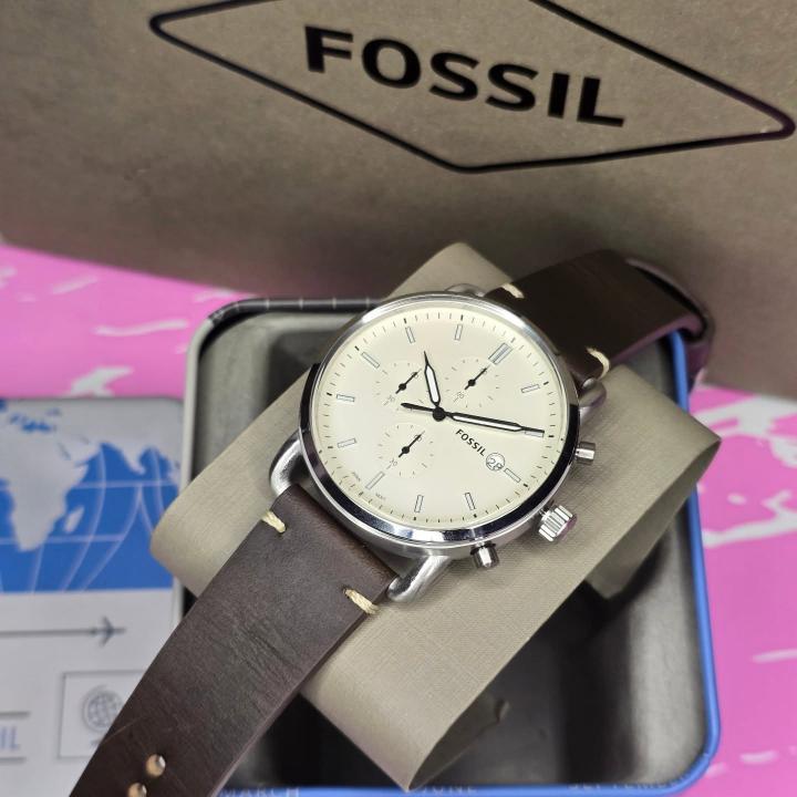 WG Fossiil Minimalist Chronograph Leather Watch
