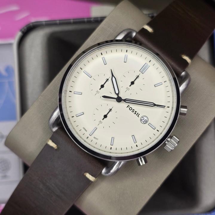 WG Fossiil Minimalist Chronograph Leather Watch