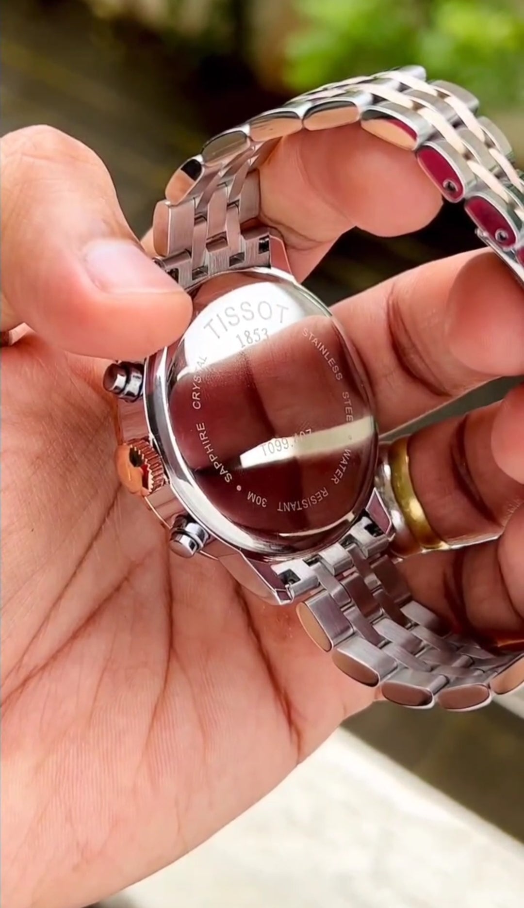 Tissot premium chain watch silver Rose Gold